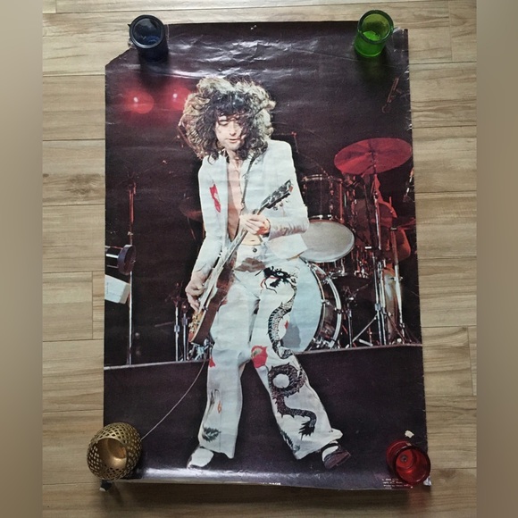 1977 Vintage Jimmy Page LED ZEPPELIN Poster - Picture 1 of 9